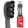 Colgate 360 Vibrate Charcoal Battery Powered Electric Toothbrush, Soft, 2Pk