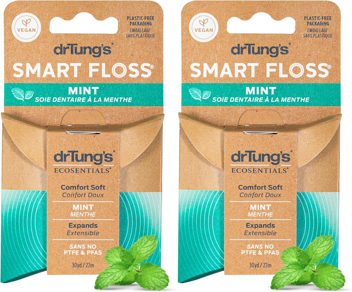 DrTung's Smart Floss, Mint Natural Expanding Dental Floss - Pack of 2