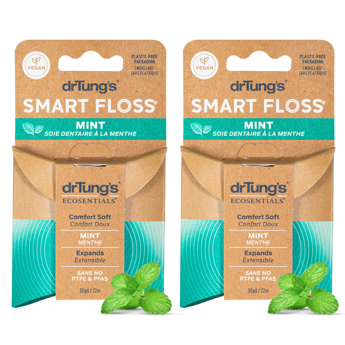 DrTung's Smart Floss, Mint Natural Expanding Dental Floss - Pack of 2