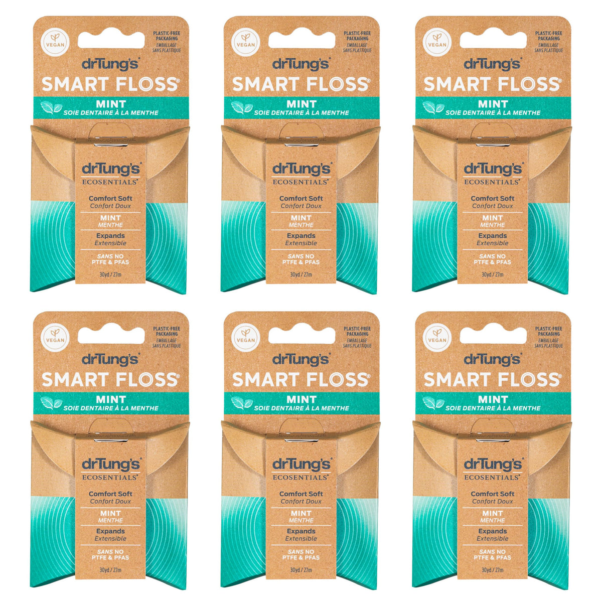 DrTung's Smart Floss, Mint Natural Expanding Dental Floss - Pack of 2