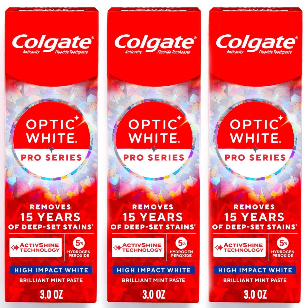 Colgate Optic White Pro Series Whitening Toothpaste, High Impact White, 3oz