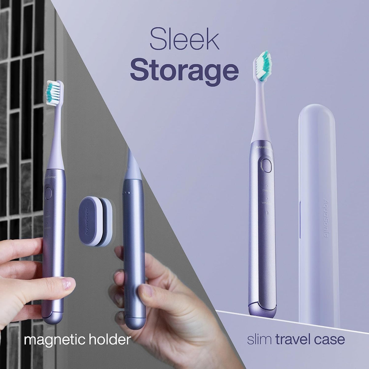 Aquasonic Icon Micro-Vibrating Sonic Toothbrush - ADA-Accepted - Lilac